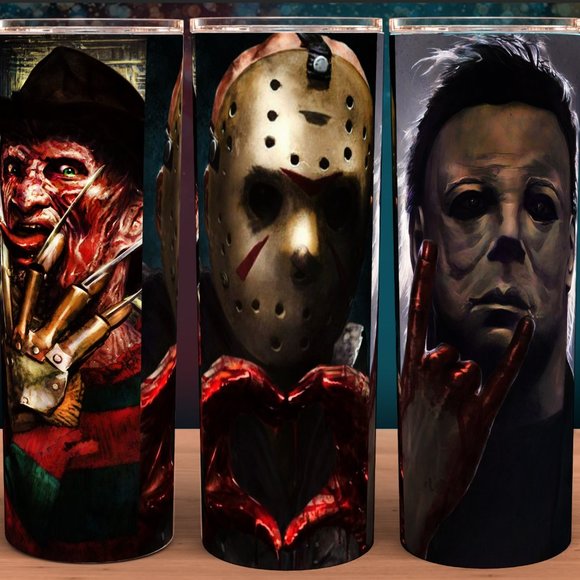 Michael Myers, Jason and Freddy Halloween Lovers Tumbler 20oz - Picture 1 of 1